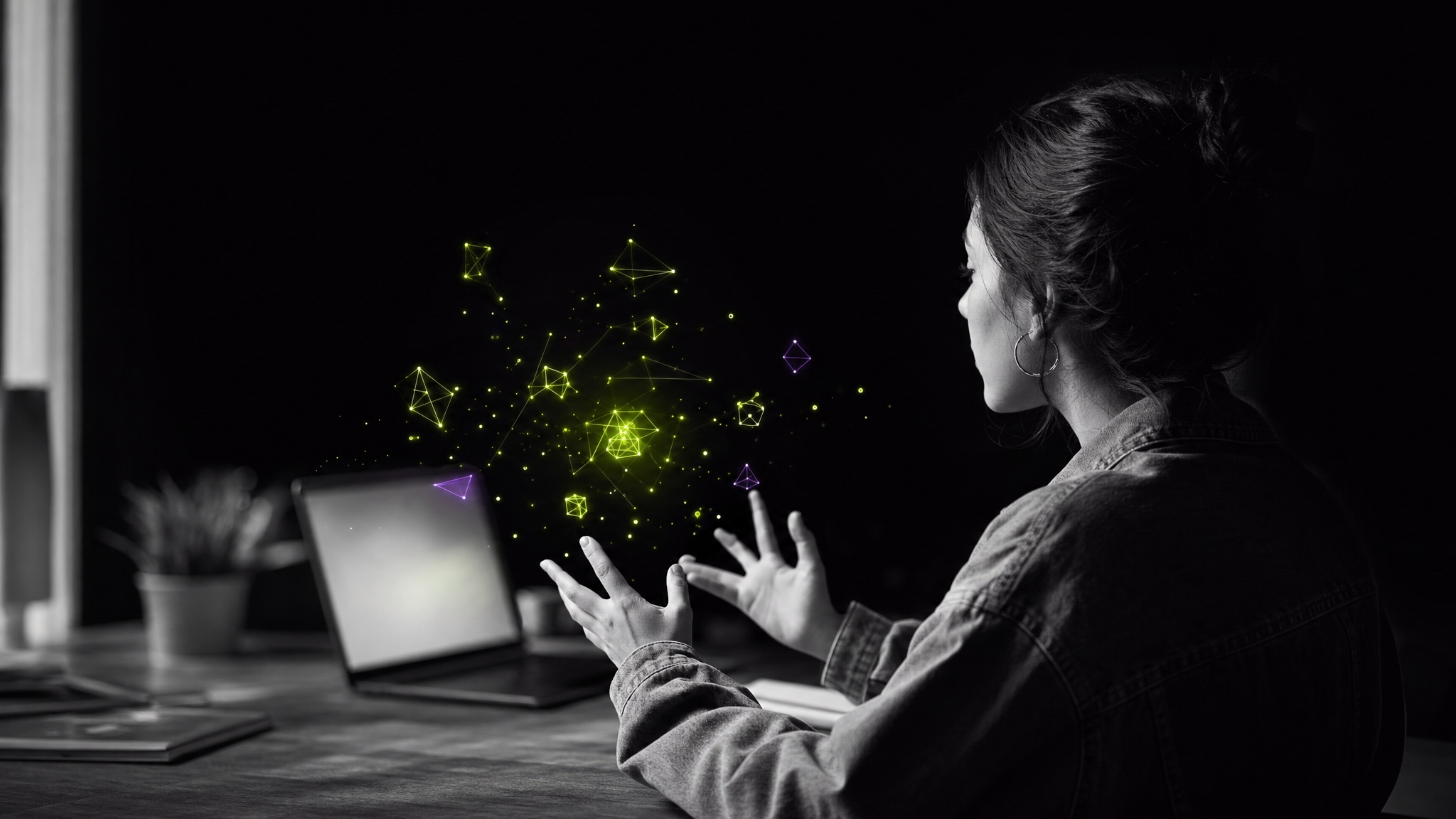 Estudiante trabajando con inteligencia artificial de forma abierta y transparente — evaluación AI-Native de TecnIA Universidad